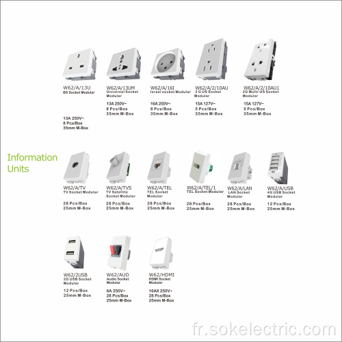 Commutateur à bascule large 1Way Commutateur modulaire 16A250V CE